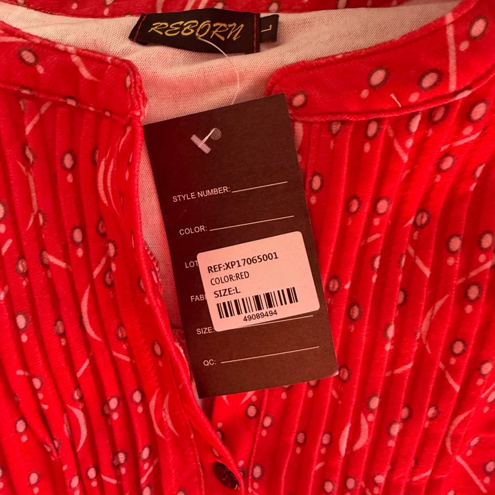 Reborn Vibrant Red Polka Dot Top